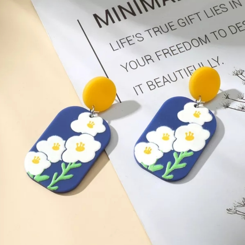 Floral Acrylic Earrings